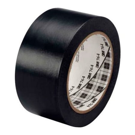 Box Packaging 3M 764 Vinyl Tape 2" x 36 Yds 5 Mil Black - 6/PACK T967764B6PK